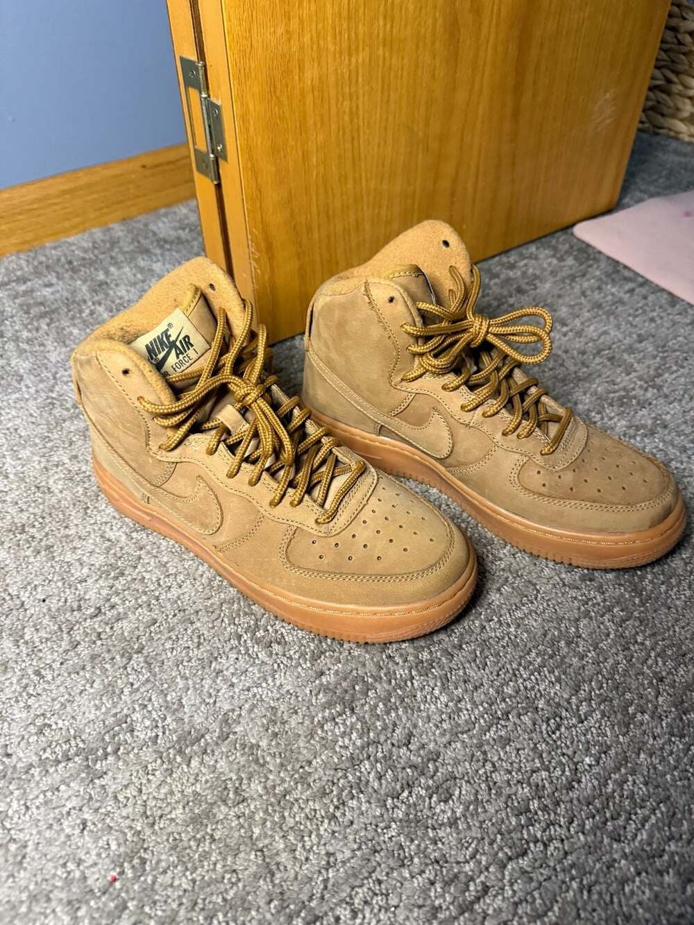 Nike Air Force 1 Mid Flax Wheat Sneakers